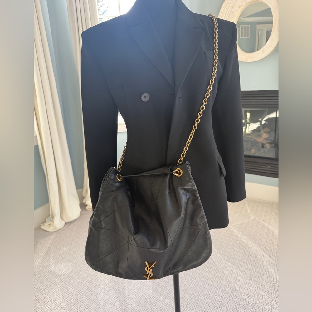 Yves Saint Laurent Black Bag with Gold Chain Accent